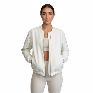 Gymshark Whitney Simmons Reversible Oversized Bomber Jacket Unbleached Zip‎ Up